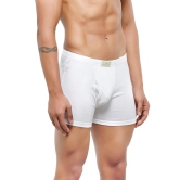 Men's Mid-Rise Classic Cotton Trunks - Pack of 2 White M