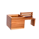 The Wooden Bench with Couple Figurine Planter