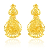 LUV FASHION Golden Drop Earrings ( Pack of 1 ) - Golden