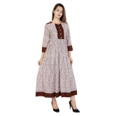 Rangun - Brown Cotton Blend Women's Flared Kurti ( Pack of 1 ) - M