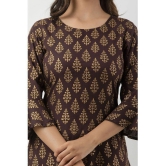 MAUKA - Brown Rayon Women's Straight Kurti ( Pack of 1 ) - None