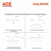 Halonix 18W ACE 6500K Cool White Round led Recess downlighter | Pack of 2 | Cut Out: 8 inch | LED Ceiling Light for Home and Hall