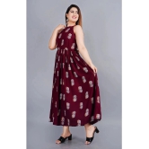 SIPET - Maroon Rayon Womens Anarkali Kurti ( Pack of 1 ) - None