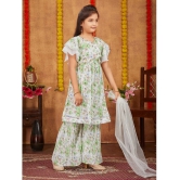 Aarika Sea Green Georgette Girls Kurta and Sharara Set ( Pack of 1 ) - None