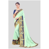 offline selection - Light Green Dola Silk Saree With Blouse Piece ( Pack of 1 )