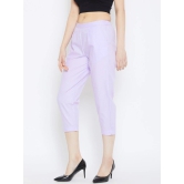 Women Lavender Relaxed Pleated Cigerette Trousers