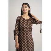 MAUKA - Brown Rayon Women's Straight Kurti ( Pack of 1 ) - None