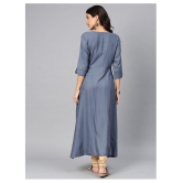 Alena - Blue Viscose Womens Flared Kurti - S