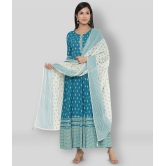 KIPEK - Blue Straight Rayon Womens Stitched Salwar Suit ( Pack of 1 ) - XXL