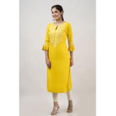 MAUKA - Yellow Rayon Women''s Straight Kurti ( Pack of 1 ) - None