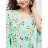 Tissu - Green Rayon Womens Flared Kurti ( Pack of 1 ) - None