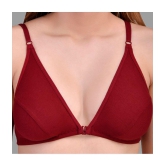 Zourt - Maroon Cotton Non Padded Women's Everyday Bra ( Pack of 3 ) - None