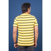 Mens Yellow Striped Crew Neck T-Shirt