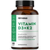 Nirvasa Vitamin D3 + K2 Tablets, to Support Bone & Heart Health, enriched with Calcium carbonate, Vitamin D3 and Vitamin K2-7 (1 X 60 Tablets)