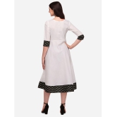 Estela - White Cotton Blend Women's Anarkali Kurti ( Pack of 1 ) - None