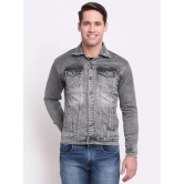 Rodamo Men Grey Slim Fit Washed Cotton Denim Jacket