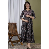 KASHVI Creation Women's Cotton Floral Printed Anarkali Maternity Breast Feeding Kurti (KT0024_P)