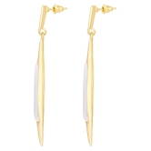 Asmitta Stylish Marquise Shape With Crystal Gold Plated Dangle Earring For Women - Golden