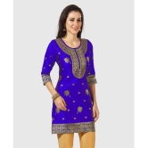 Meher Impex - Blue Art Silk Womens A-line Kurti ( Pack of 1 ) - None