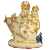 Nandi Golds Radha Krishna Idol with Cow For Home Decor |Pooja |Pack of 2