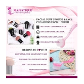 Majestique Mushroom Head Sponge With Facial Cleansing Brush Powder Puff For Dualuse Dry & Wet