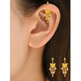 LUV FASHION Golden Jhumki Earrings ( Pack of 1 ) - Golden