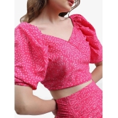 Ketch Pink Printed Shorts Top Set - None