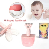 Kids U Shaped Toothbrush Children Baby Silicone Kids Toothbrush U Shaped Silicone Brush Head for 360 Degree Cleaning Suitable For 2-6 Years (1 Pc)