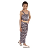 Kids Cave - Blue Rayon Girls Jumpsuit ( Pack of 1 ) - None