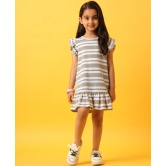 GREY WHITE STRIPED RUFFLE DRESS-GREY-10-12 YEARS / 1N / GREY