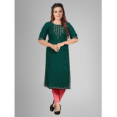 Kapadia - Green Rayon Womens Straight Kurti ( Pack of 1 ) - None