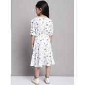 MINI & MING Girls Floral Print Puff Sleeve Fit & Flare Midi Dress