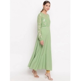 Janasya - Green Crepe Womens Flared Kurti ( Pack of 1 ) - S