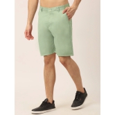 Indian Needle Mens Casual Cotton Solid Shorts-28 / Green