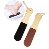 Double Sided Foot File Scrubber | Dead Skin & Callus Remover | Feet Scraper | Pedicure Tool with Wooden Handle