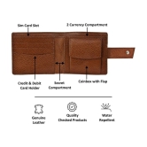 GEEO Mud Brown Leather Mens Two Fold Wallet ( Pack of 1 ) - Mud Brown