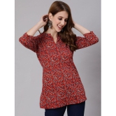 Antaran Red Cotton Blend Womens Regular Top ( Pack of 1 ) - None