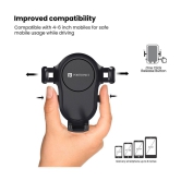 Portronics - Black Single Clamp Car Mobile Holder - Black