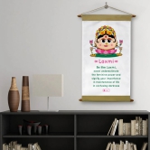 Indigifts Religious Items for Gift - Be Like Laxmi Printed Pink Scroll Card 17x9.5 Inches - Diwali Decorations Items, Religious Gift Items, Housewarming Gift, Laxmi Frame Small