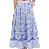 Violet-Storm Wrap-Around Long Skirt with Block-Print in Pastel Colors