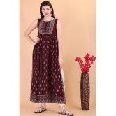 Glomee - Brown Rayon Women's Straight Kurti ( Pack of 1 ) - None