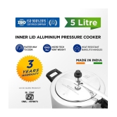 Srushti Gold 5 L Aluminium InnerLid Pressure Cooker Gas Stovetop Compatible