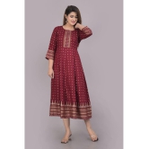 SIPET - Maroon Rayon Women''s Anarkali Kurti ( Pack of 1 ) - None