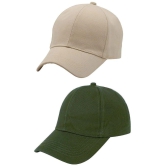 Zacharias - 100% Cotton Beige Men's Cap ( Pack of 2 ) - Beige