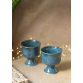 Metallic Blue Ice Cream Goblet-Set of four