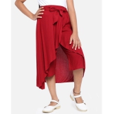 ADDYVERO Solid Girls Flared Maroon Skirt - None