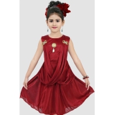 9stiches Satin Frock For Girls ( Pack of 1 , Maroon ) - None