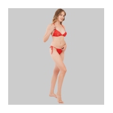 SELETA - Red Assorted Cotton Lycra Women's Bra & Panty Set ( Pack of 2 ) - None