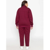 YHA Maroon Fleece Solid Tracksuit - Pack of 1 - None