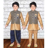 ahhaaaa Kids Indian Ethnic Waistcoat, Kurta, Breaches and Dhoti Pant Set for Baby Boys - None